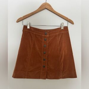 Madewell Tan Button-Down Mini Skirt